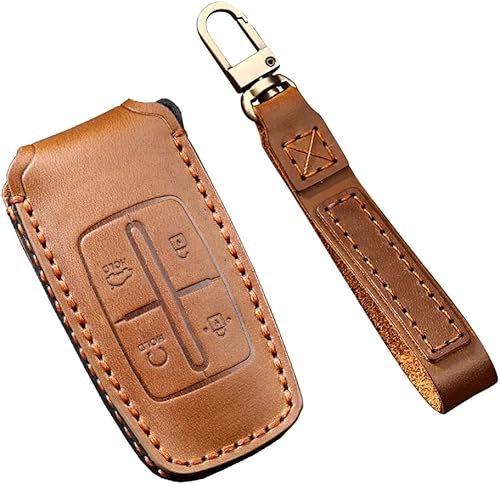 Miniatura 8 de ontto Funda de cuero para llavero de automóvil con llavero compatible con Hyundai Genesis G80 2017-2020, Azul