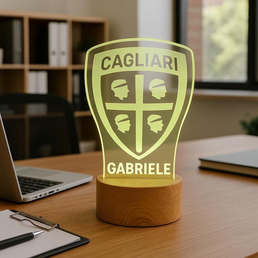 Lampada LED 7 Colori Personalizzata Stemma Cagliari