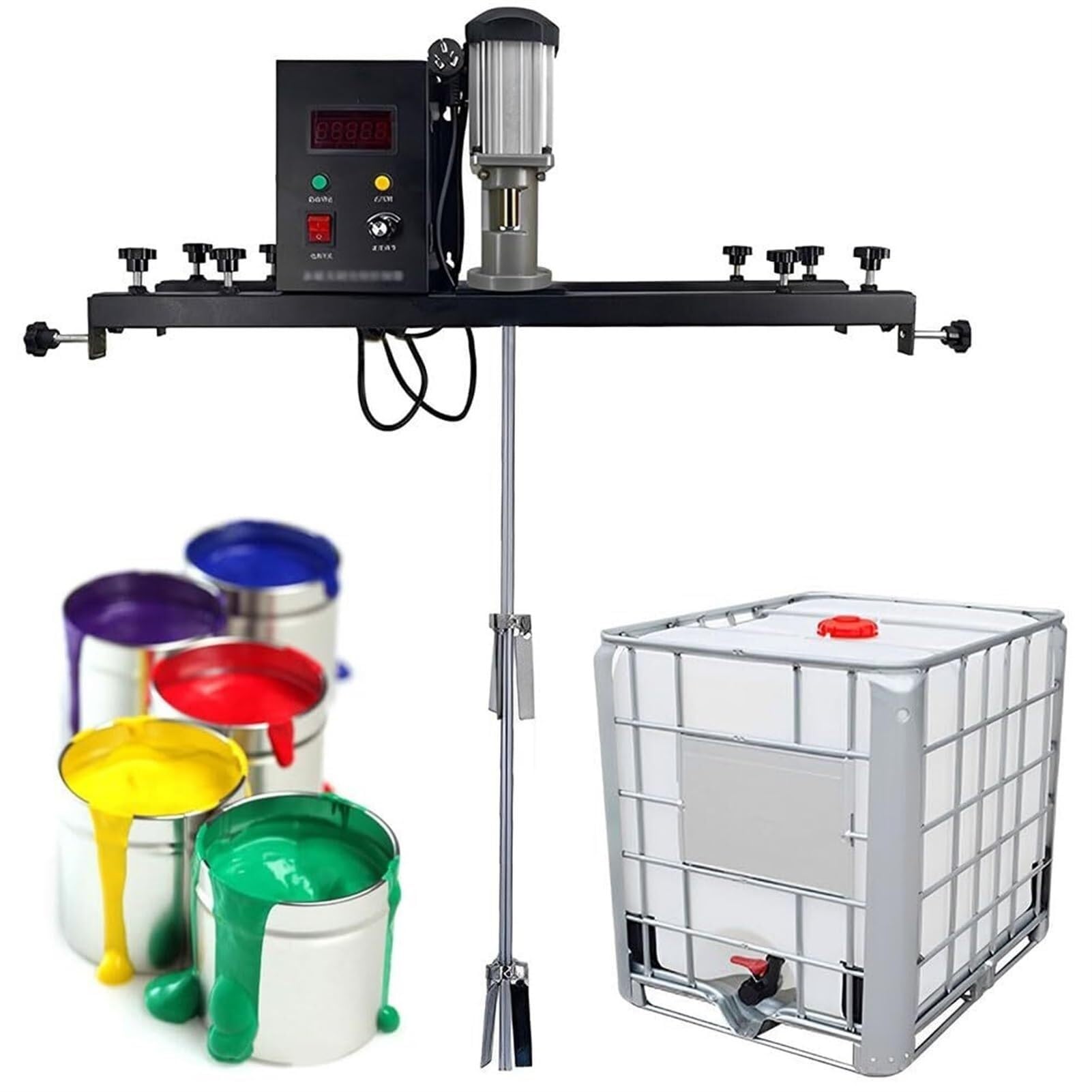 Mezclador de pintura, máquina mezcladora de tanque eléctrico con hélice plegable, velocidad de 0-3000 Rpm, capacidad de agitación de 1000 ml, for pintura, pegamento, resina, detergente for ropa