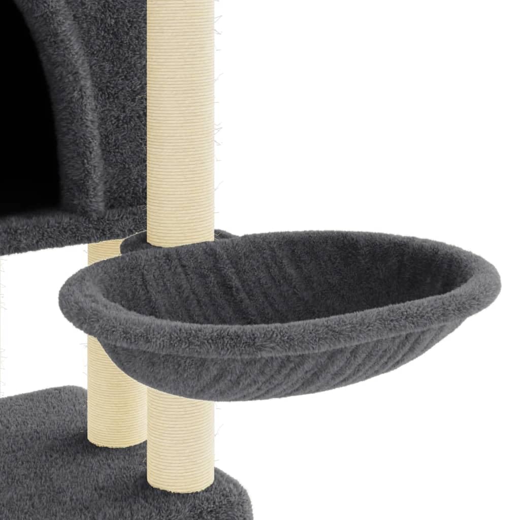 vidaXL Rascador para Gatos con Postes de sisal Gris Oscuro 180 cm