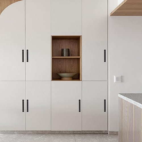 Miniatura 7 de Ravinte Paquete de 8 manijas de puerta corrediza de 7.5 pulgadas, manijas de puerta de granero negras para gabinetes, manijas de puerta de aleación