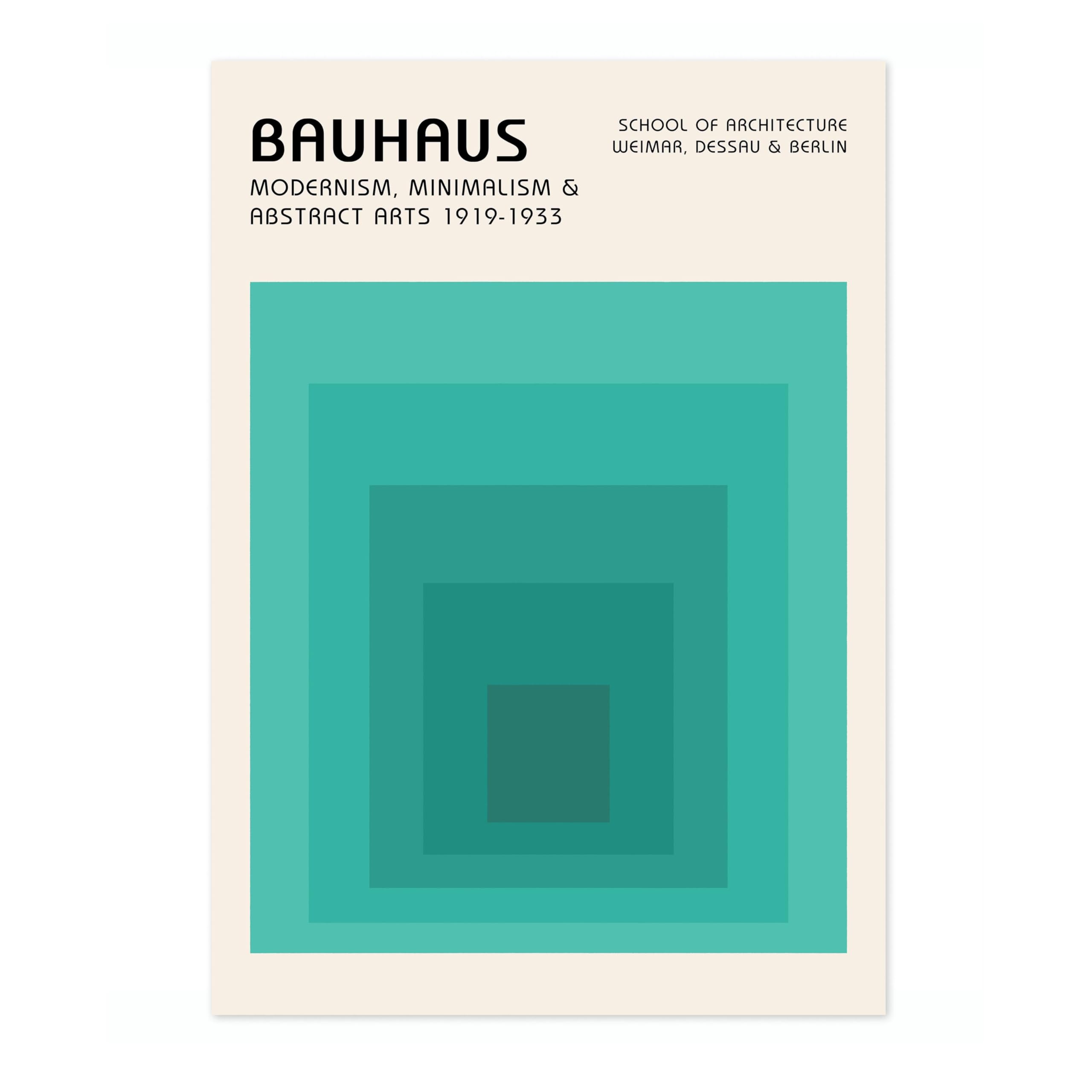 Teal Rectangles Poster, Bauhaus Mid-Century Modern Print, Retro Abstract Wall Art, 50x70cm (Print Only) - 50x70cm โ image 1