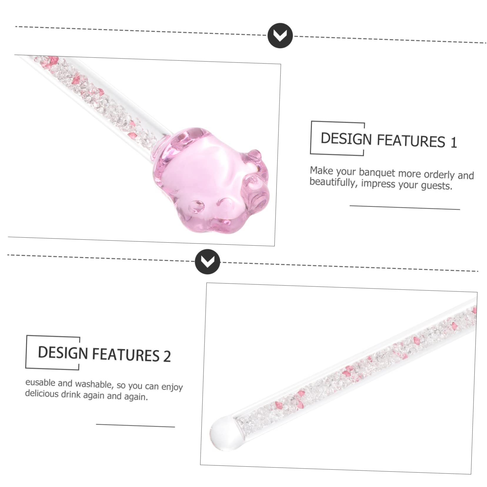 Cabilock Glass Stir Stick Shiny Drink Stirrer for Cocktails Home Bar and Parties Easy to Clean Nonstick Surface Multi Function Mixing Tool