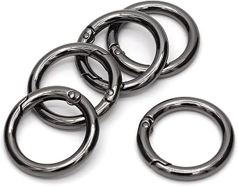 10PCS Spring O Rings Metal Round Carabiner Clip Snap for Keyrings Buckle, Bags, Purses