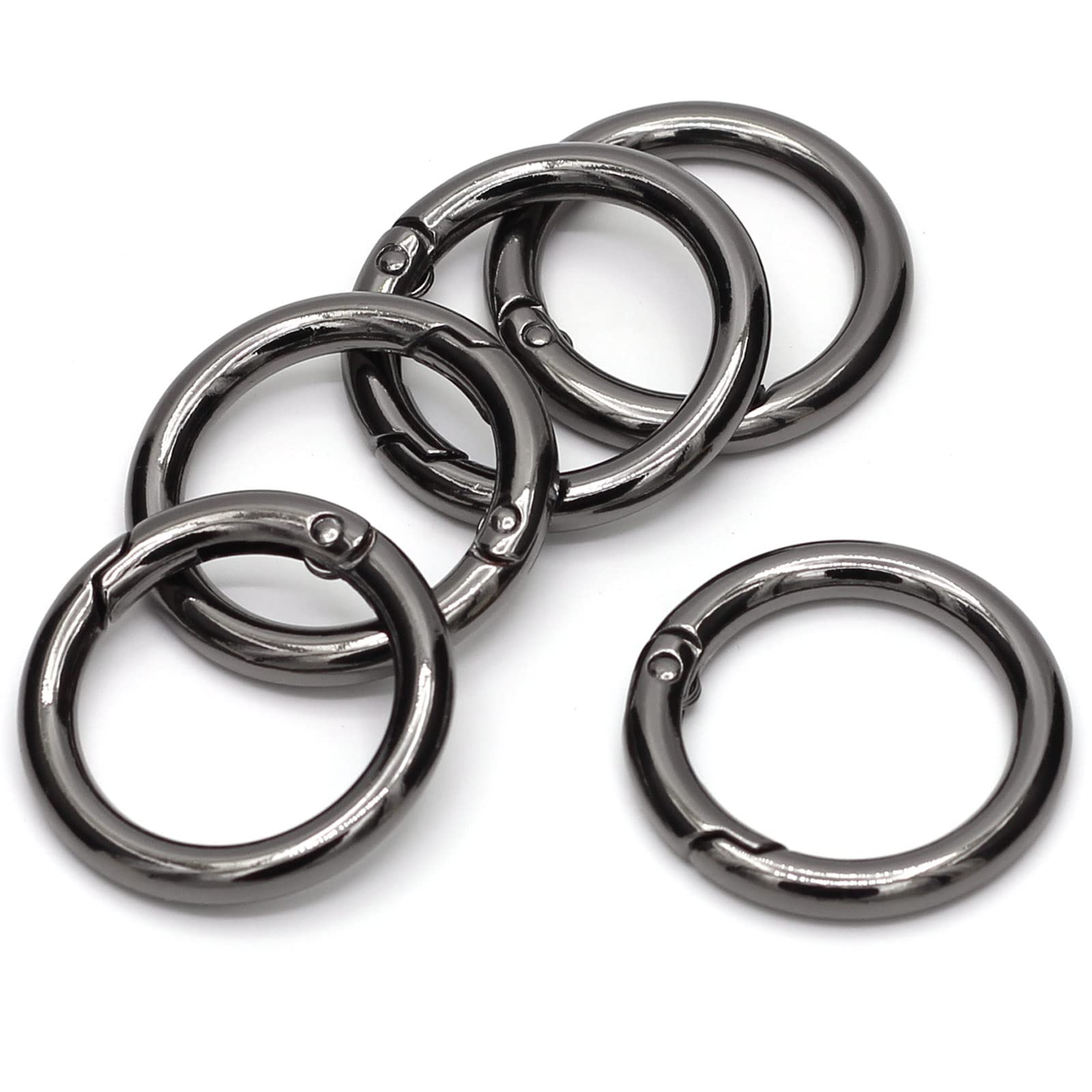 Betoplin 10PCS Spring O Rings Metal Round Carabiner Clip Snap for Keyrings Buckle, Bags, Purses
