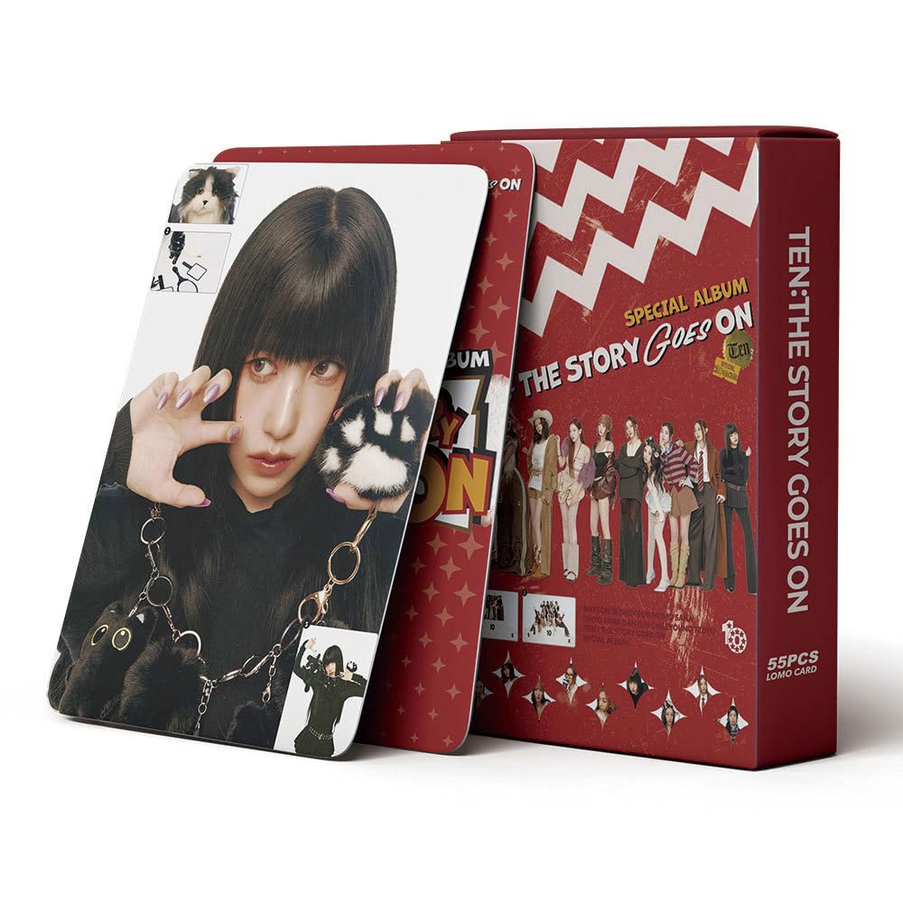 Twice Photocards 2025 - Tarjetas de Lomo, tarjetas dobles para regalo y colección de fans (55 unidades, rojo)