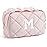 BAGSMART Elegant Roomy Makeup Bags (Initial-M-Pink)