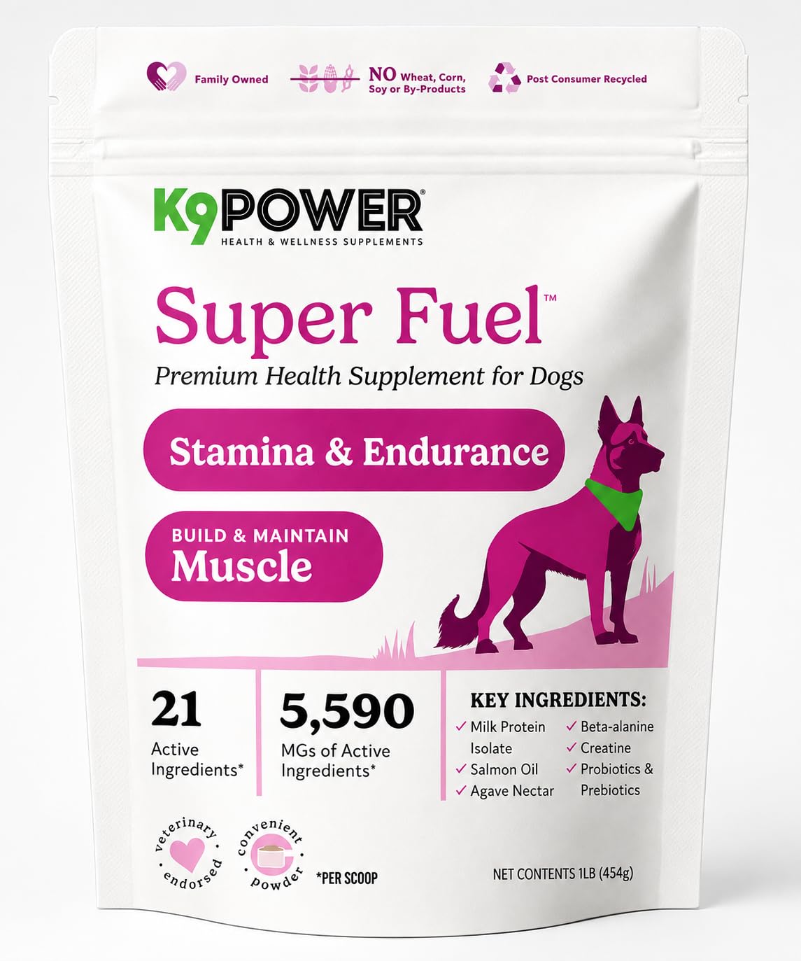 K9Power Super Fuel – Muscle Builder for Working, Performance &amp; Sporting Dogs – Boost Stamina, Recovery &amp; Joint Support – Milk Protein Isolate, Creatine, Salmon Oil, Chondroitin, Probiotic, Kelp &amp; more