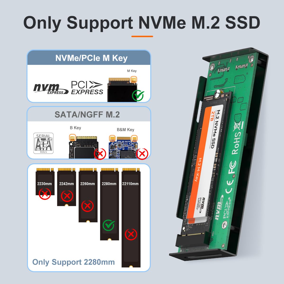 Nvme Ssd Aws Ec2 Ssd Maiwo M2 Nvme Maiwo 3,2 Nvme Sata Ssd Gehäuse Usb - Main Image