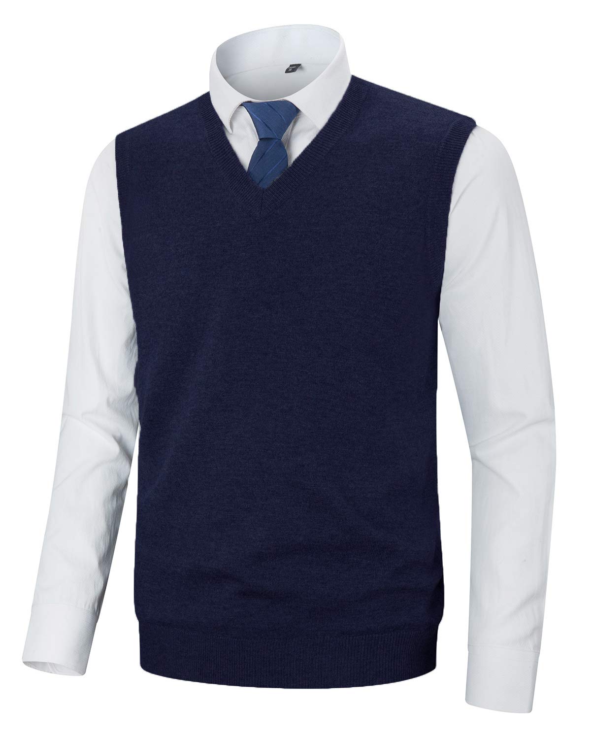 Hombre Invierno Sin Mangas con Cuello En V Chaleco Casual de Punto Chaleco suéter Caballero Suéter Cardigans Tank Tops