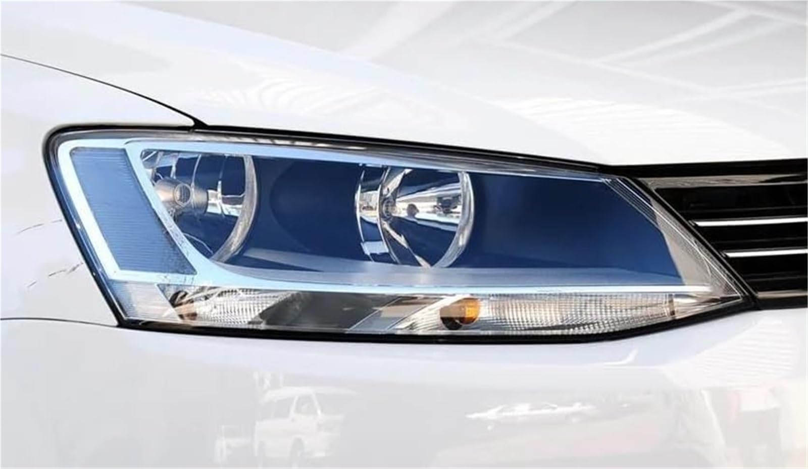 Wivplex Przednie światło przeciwmgielne samochodu Obudowa reflektora samochodowego, dla Vw, Jetta, Mk6 2011-2018 Reflektory Drl Żarówka biksenonowa Światła