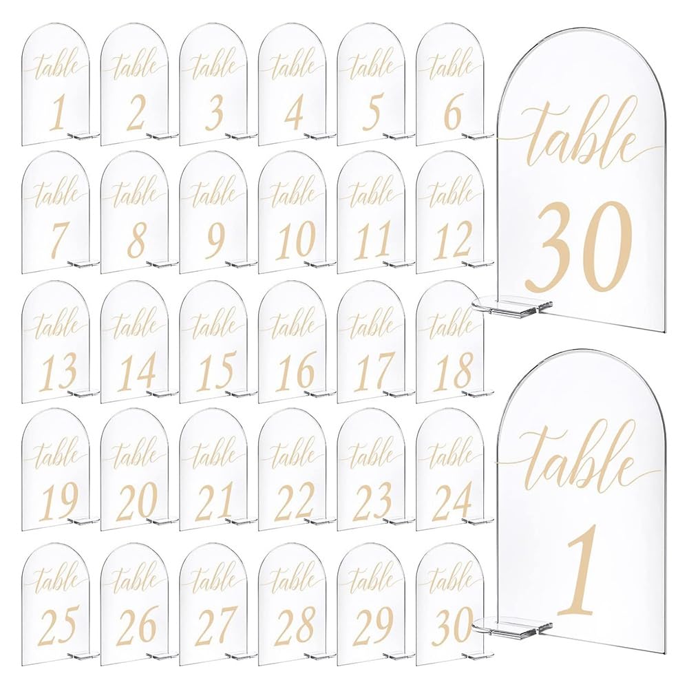 Numéro de Table de Mariage 1-30 Lot de 30 Signalétique Restaurant Bricolage
