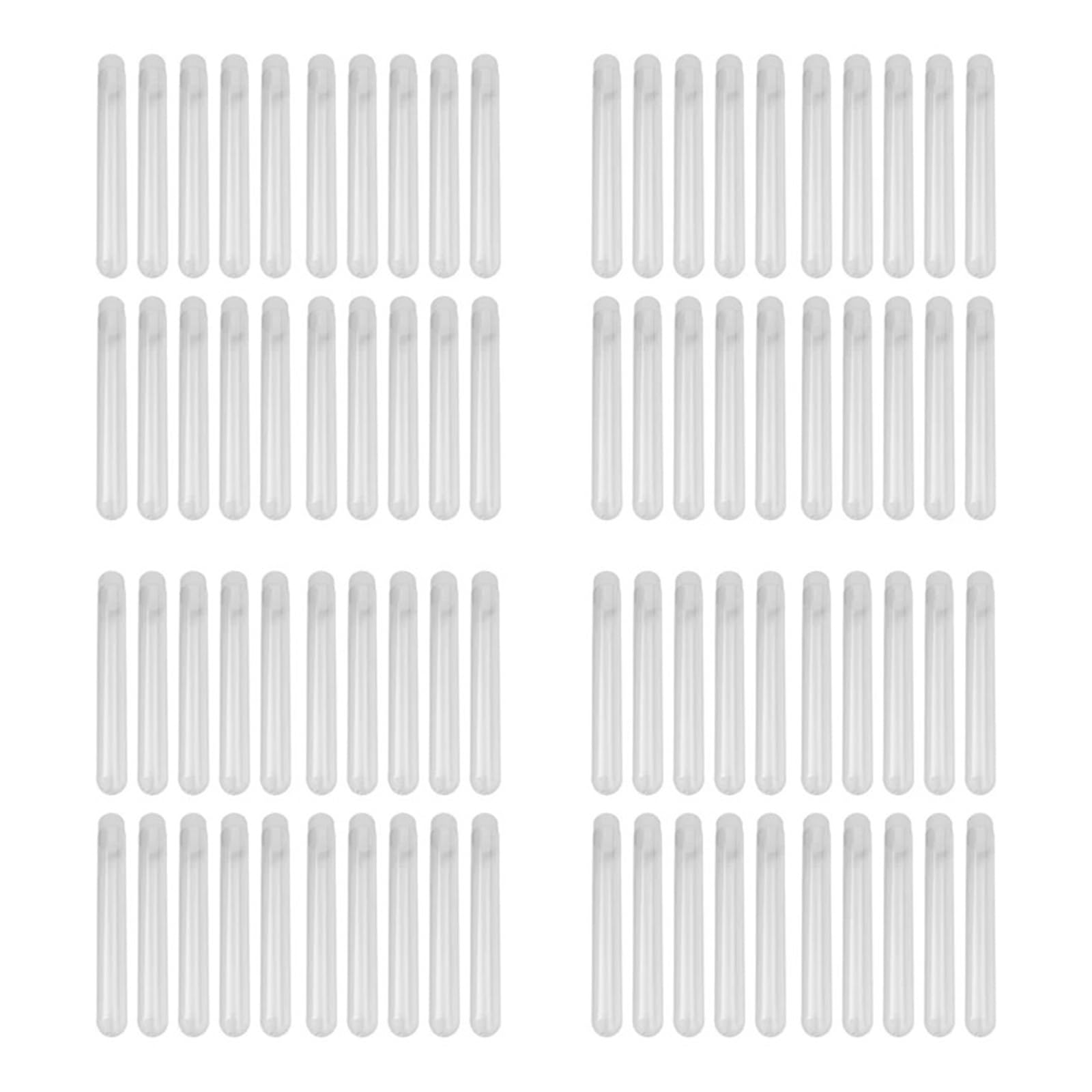 EDVTK35 400Pcs 12X100mm Transparent Laboratory Clear Plastic Test Tubes Vials With Push Caps School Lab Supplies