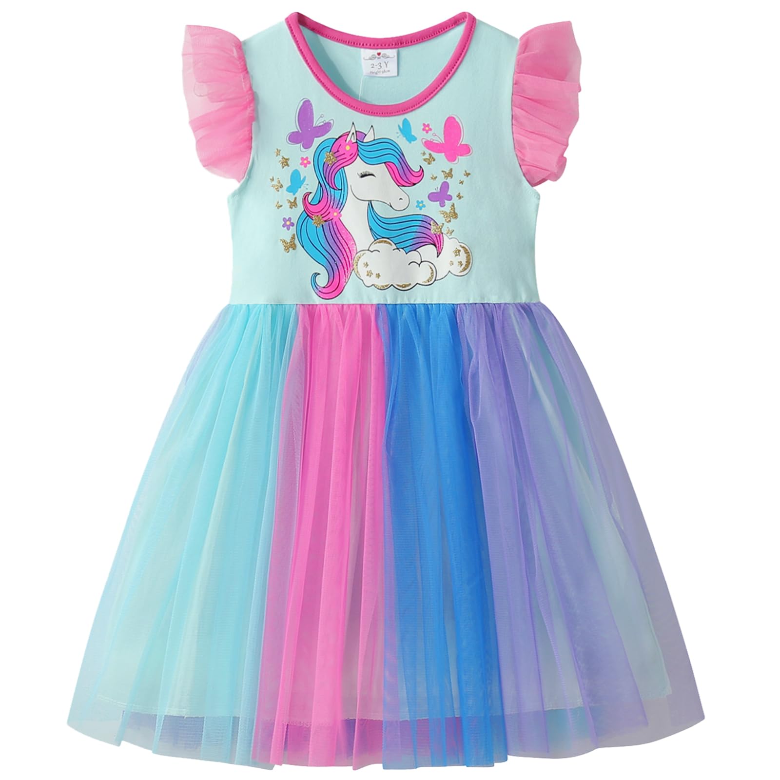 VIKITA Kid Girls Dresses Princess Animal Cartoon Tulle Party Casual Outfits Clothing 1-8 Years — view 11