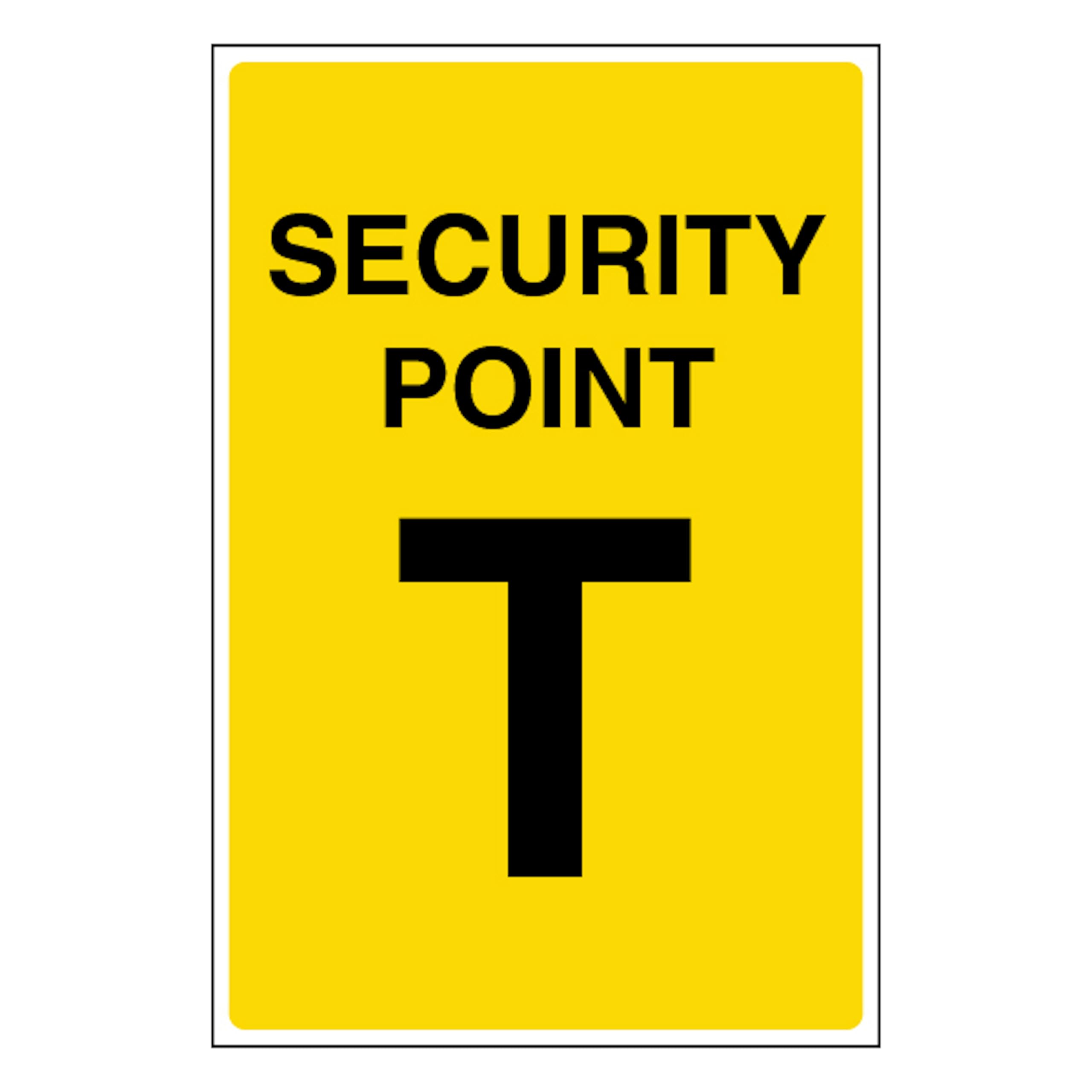 V Safety Security Point T 100 x 150 mm - 1mm Rigid Plastic
