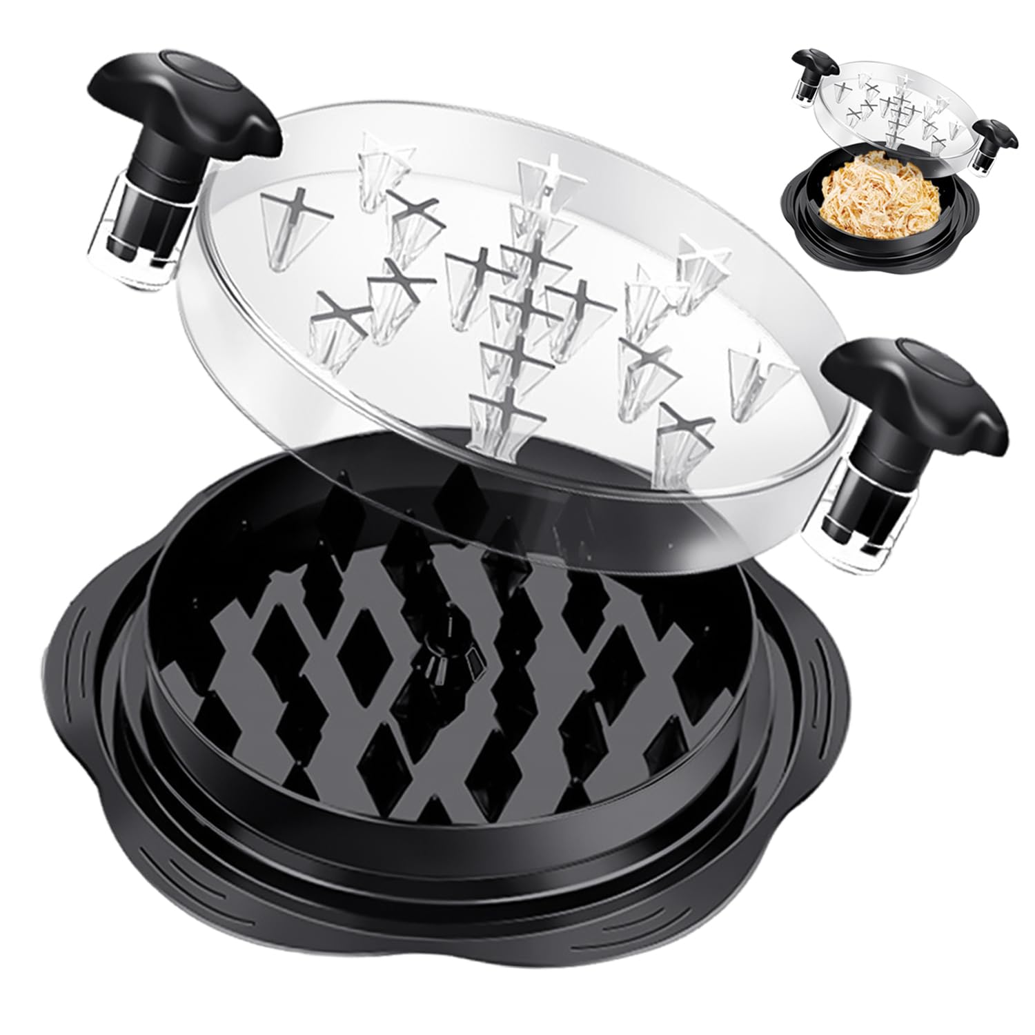 1 Pezzo Divisore di Seta A Petto di Pollo Nero, Frantoio di Pollo Creativo, Maniglia Ergonomica, Frantumazione di Carne Anti-Slittamento, Elicottello A Pollo Multifunzione.