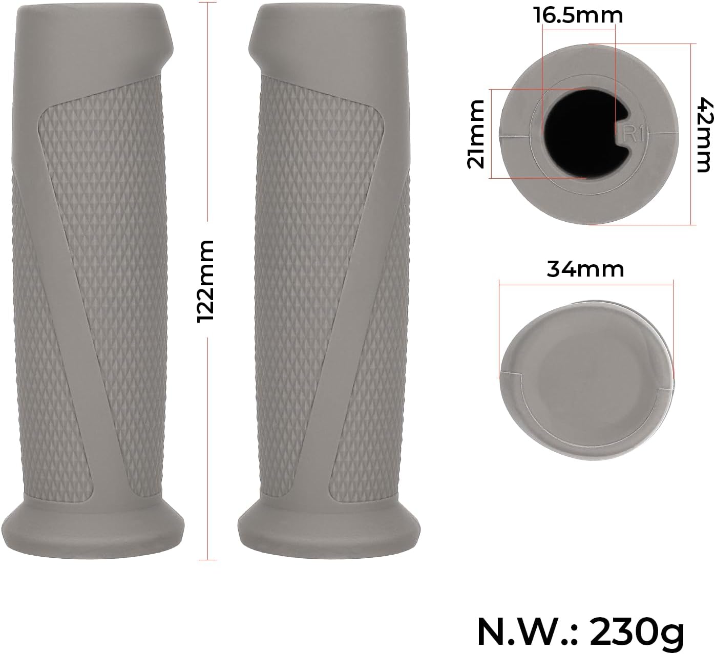 Handlebar Grip Gray Handle Bar Grip Replacement Handle Grips Accessories for F30 F40 Electric Scooter