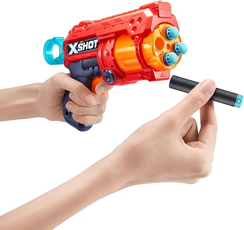 XShot Excel Fury 4 - Lanzador de dardos de espuma (8 dardos) de ZURU, multicolor