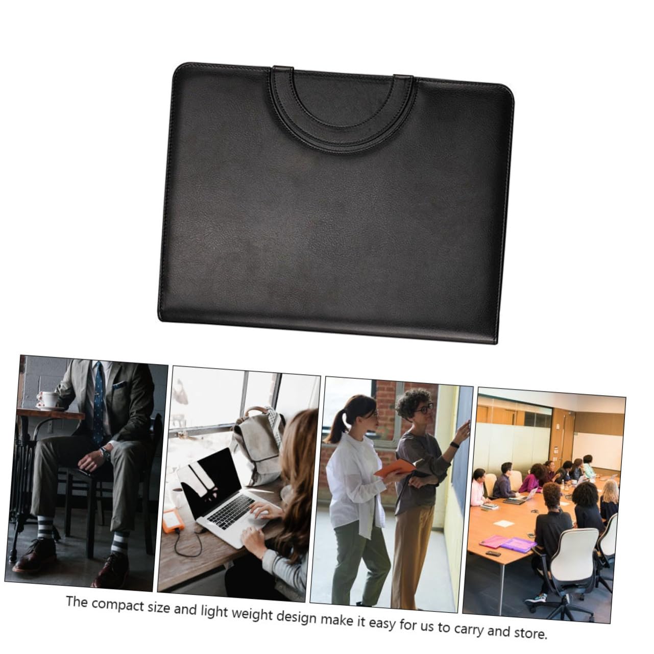 SEWACC Business Portfolio Ordner A4 Großformat Reißverschluss Pu Leder Organizer Dokumentenmappe Mit Notizblock Büro Und Schule