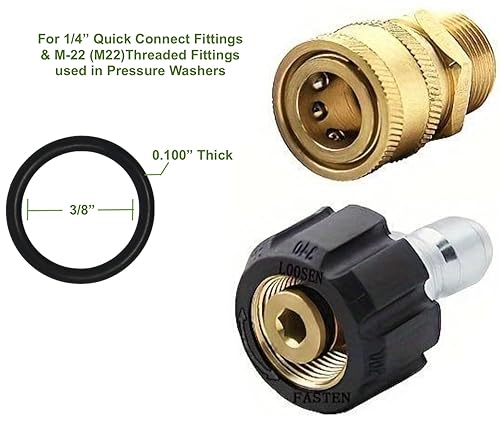 Miniatura 2 de Juntas tóricas para lavadora a presión eléctrica para acoplador rápido de 1/4", compatible con Viton FKM de alta temperatura (paquete de 24)