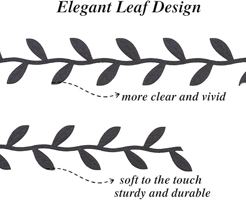 Miniatura 4 de Cinta de hojas artificiales de vid para manualidades, baby shower, fiesta, decoración del hogar, envoltura de regalos (20 yardas, un rollo) (negro)