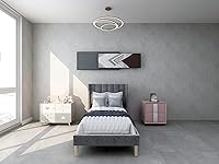 Vista 3 de Cama de plataforma tapizada de perfil bajo, camas individuales con gris oscuro (terciopelo)
