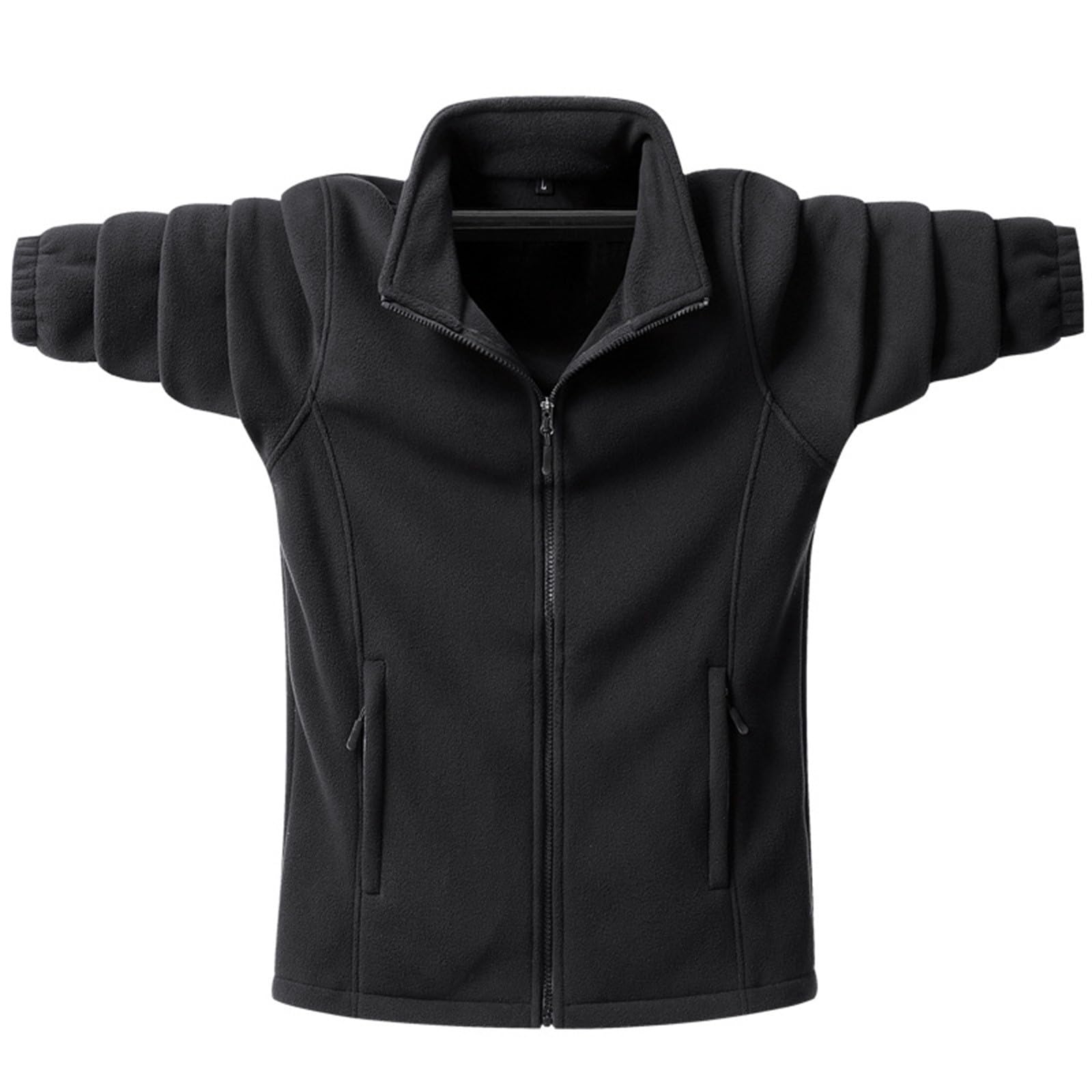 Generisch Sportjacke Herren Herbst Winter Polar Fleece Mode Stehkragen Lose Große Größe Jacke Top