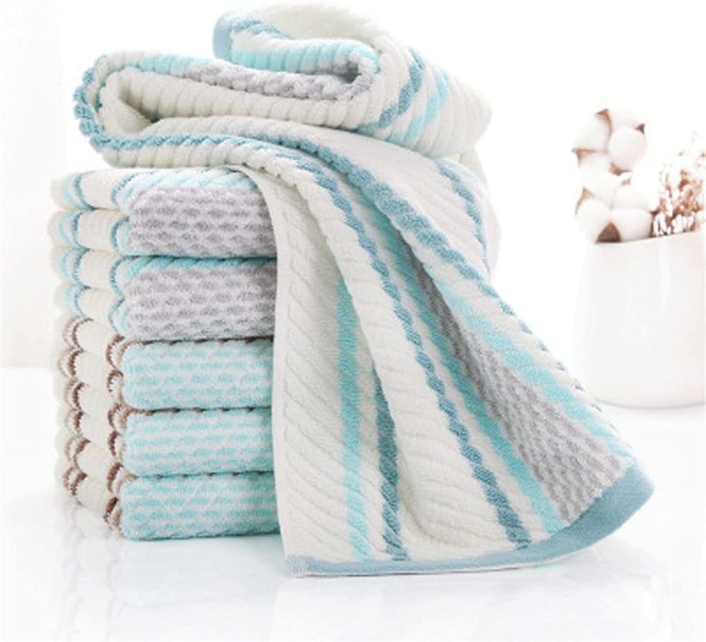Color Strip Stripe Cotton Spa Face Towel for Kids Thick Soft Bath Home Beach Hand Not Fade Towel(D)