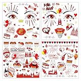 🎭Hautfreundliches Material: Sie gesichtstattoo kölner karneval Hergestellt aus weichen, atmungsaktiven und hypoallergenen Materialien, haften diese einzigartigen, leuchtenden und langanhaltenden Tattoos angenehm auf der Haut. Sie lassen sich leicht mit Babyöl, Alkohol oder Make-up-Entferner auftragen und rückstandslos entfernen.