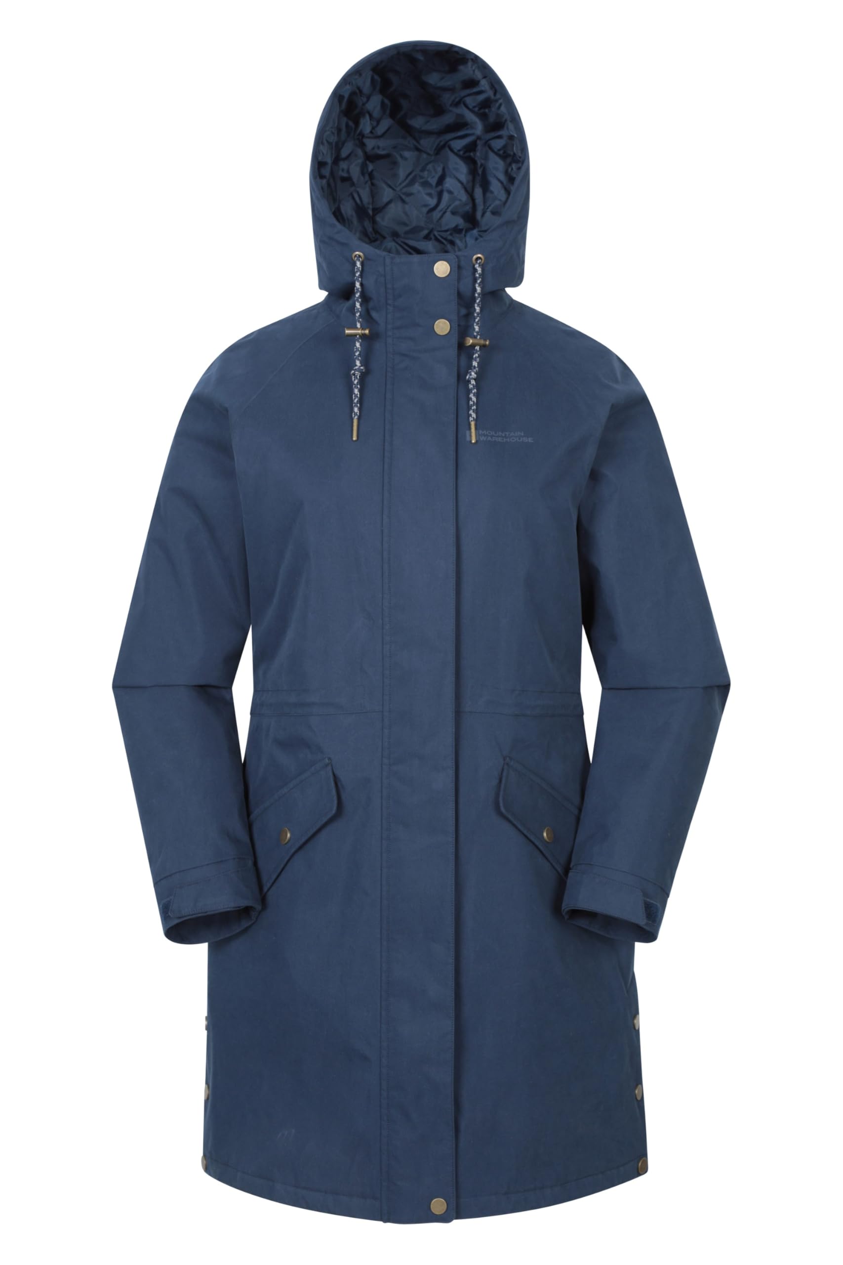Mountain Warehouse Women's Navy ’Polperro’ Lightweight Waterproof Warm Adjustable Hood Padded Jacket In | Size: 14