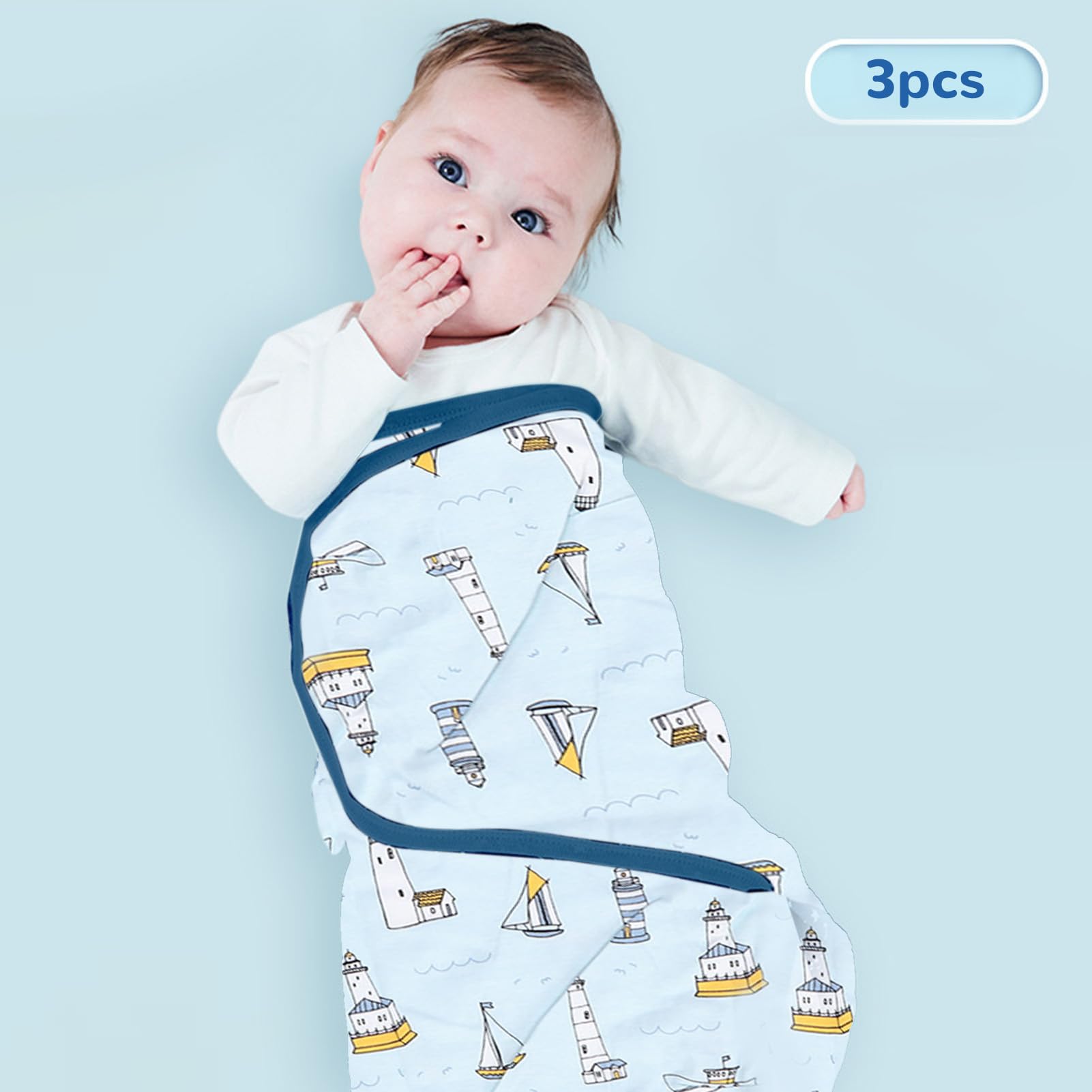 Sac De Couchage Bébé 0-3 Mois - Emmaillotage Coton Bio Avec Capuchon, Respirant Et Doux