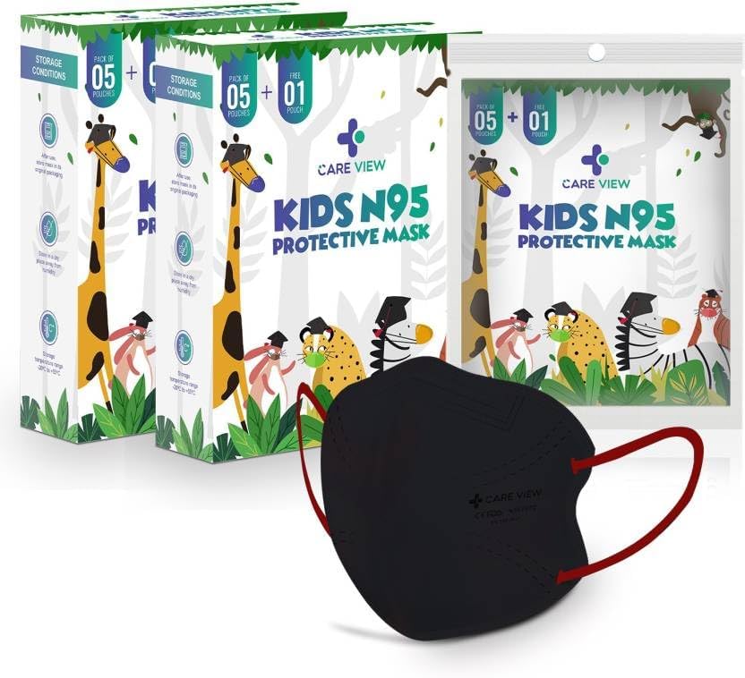 Careview N95 Kids N95 Face Mask,5 Layered Filtration, DRDO, BIS (ISI),CE Certified, Ear Loop Style