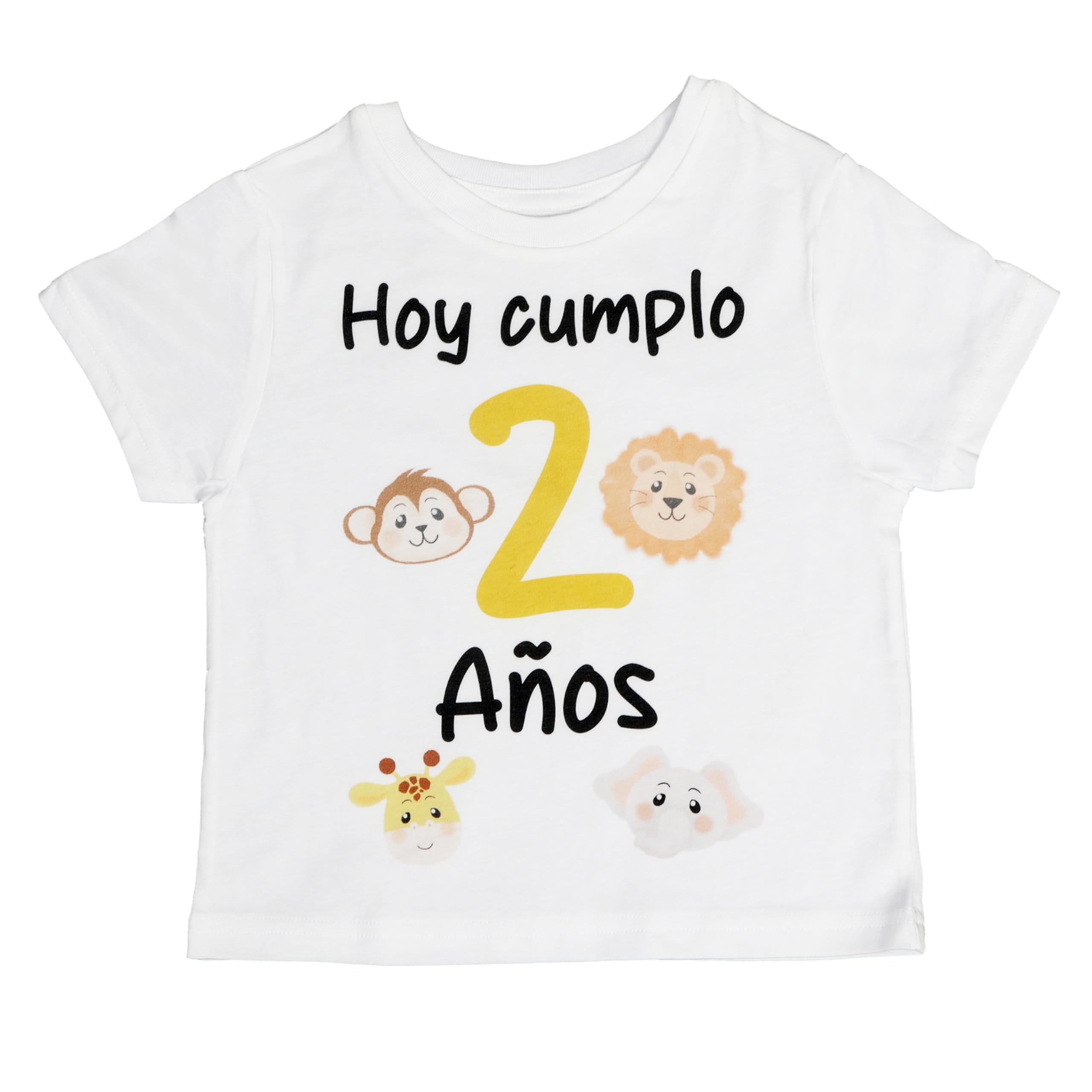 Pack Cumpleaños Infantil Personalizado - Incluye Corona, Camiseta Temática y Topper decorativo para Tarta - Decoración para Fiesta de Niños. Modelo Wild life. (Camiseta talla 1 año, Manga Corta)
