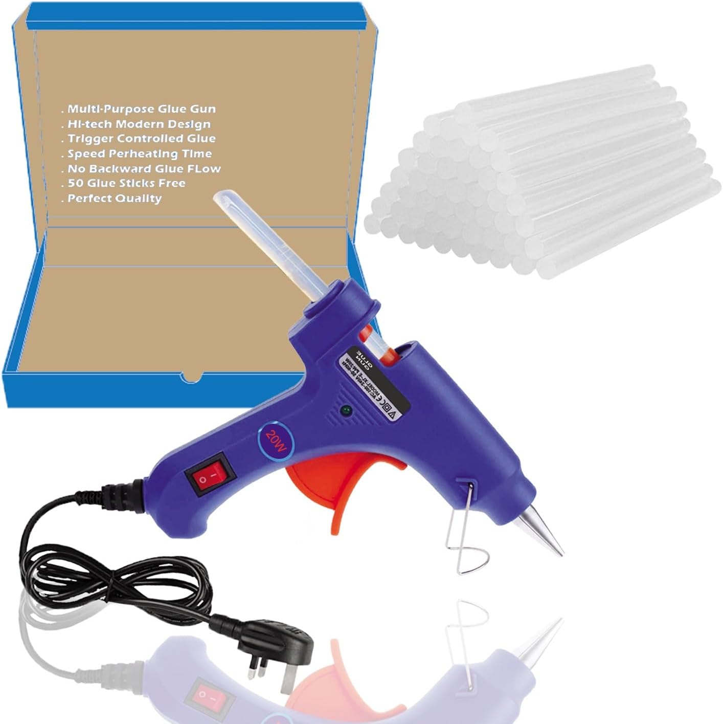 Spectre Hot Glue Gun 20W UK Plug Mini Heats UpSuper Glue Gun for