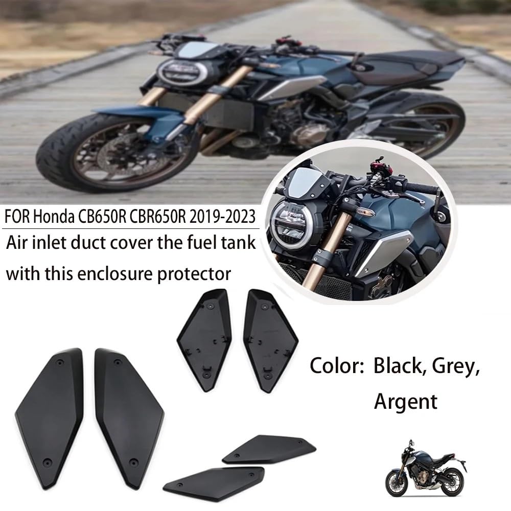 Płyta ochronna zbiornika Pasuje do CB650R CBR650R 2019-2023 motocykl wlot powietrza korek kanału pokrywa wlewu paliwa osłona obudowy osłona panelu bocznego(Gray)