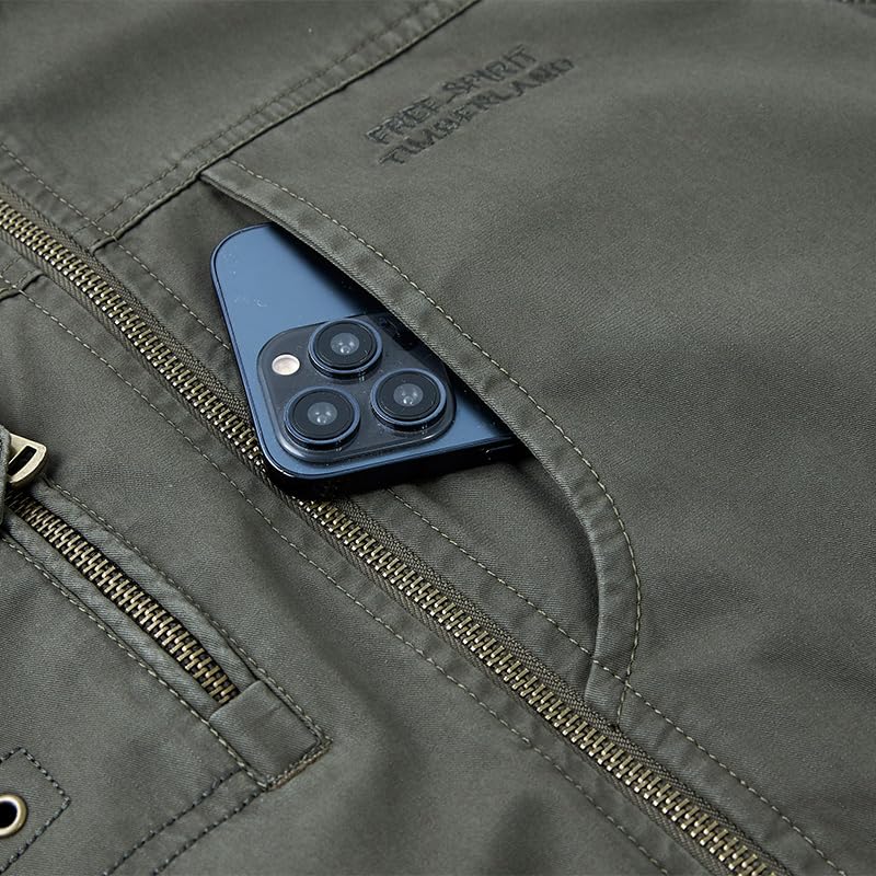 Men's 100% Cotton Reversible Travel Vest 9 Hidden Pockets Work Wear Gilet for Fishing and Hunting4