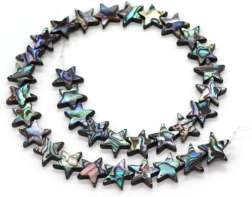 Miniatura 4 de 20 cuentas de estrella de abulón de concha de abulón, cuentas sueltas planas de abulón natural, cuentas sueltas para hacer joyas
