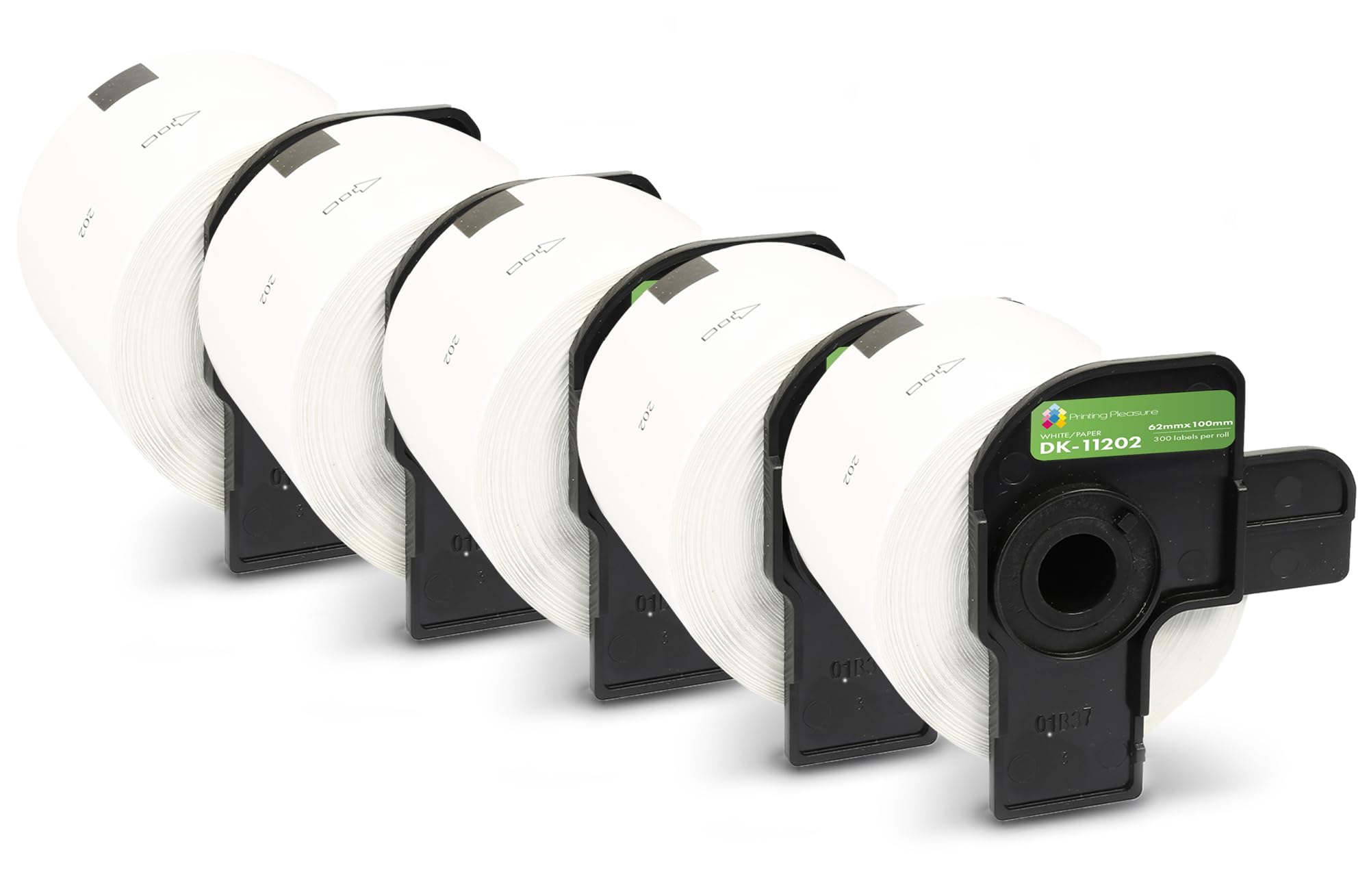 DK-11202 Labels,62mm x 100mm Label Roll Compatible with Ql Label Printers,White Standard Address Shipping Labels(300pcs/roll,5 Rolls,Reusable Label Holders)