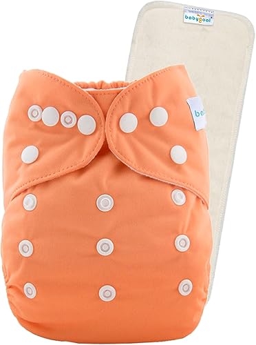 Vista 8 de babygoal Pañal de tela reutilizable con inserto para bebés niños y niñas de 8-35 libras, pañal ajustable y lavable NK-NKD52-B Gris-oscuro