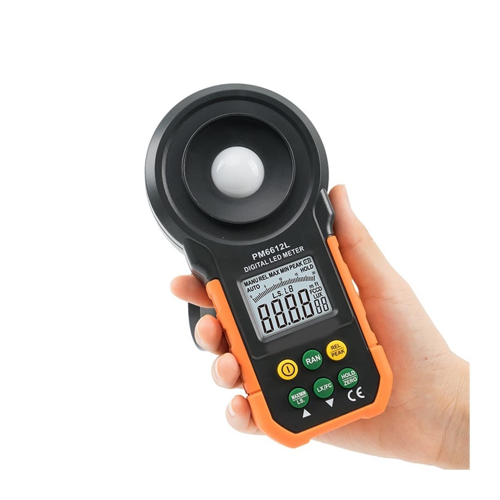 Misuratore di luce, PM6612L. Illuminometro Lcd. Digital Analog Bar LUX Meter 20-200000 LUX Misuratore Di Luce Portatile For GUIDATO Misurazione Della Luce(Without battery)