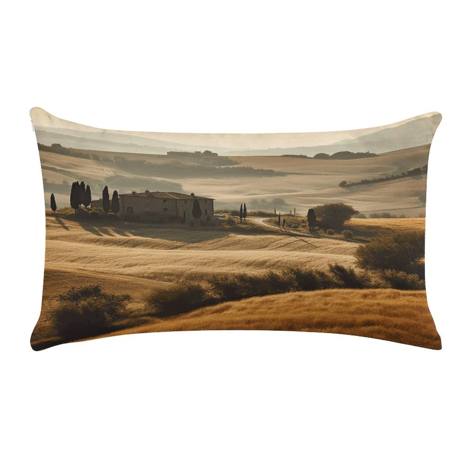FodPand View of Typical Tuscany Landscape Throw Pillow Covers Rectangular Pillow Case Short Plush Pillowcase Cozy Pillow Protector Pillow Shames Soft Cushion Cases Decor Lumbar Pillow Shell 12"X20"