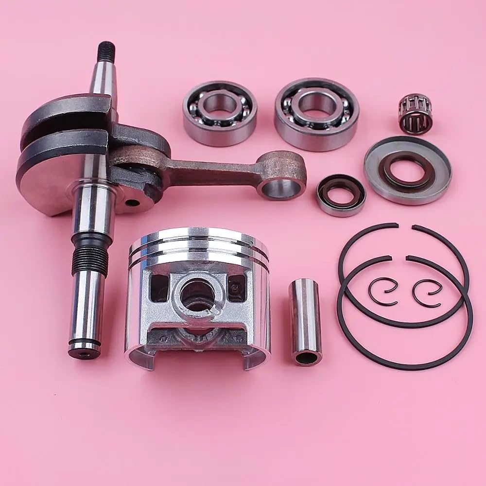 Kit de Aceite de cojinete de cigüeñal de Motosierra Compatible y Kit de pistón para MS380 038 Modelos 52 mm