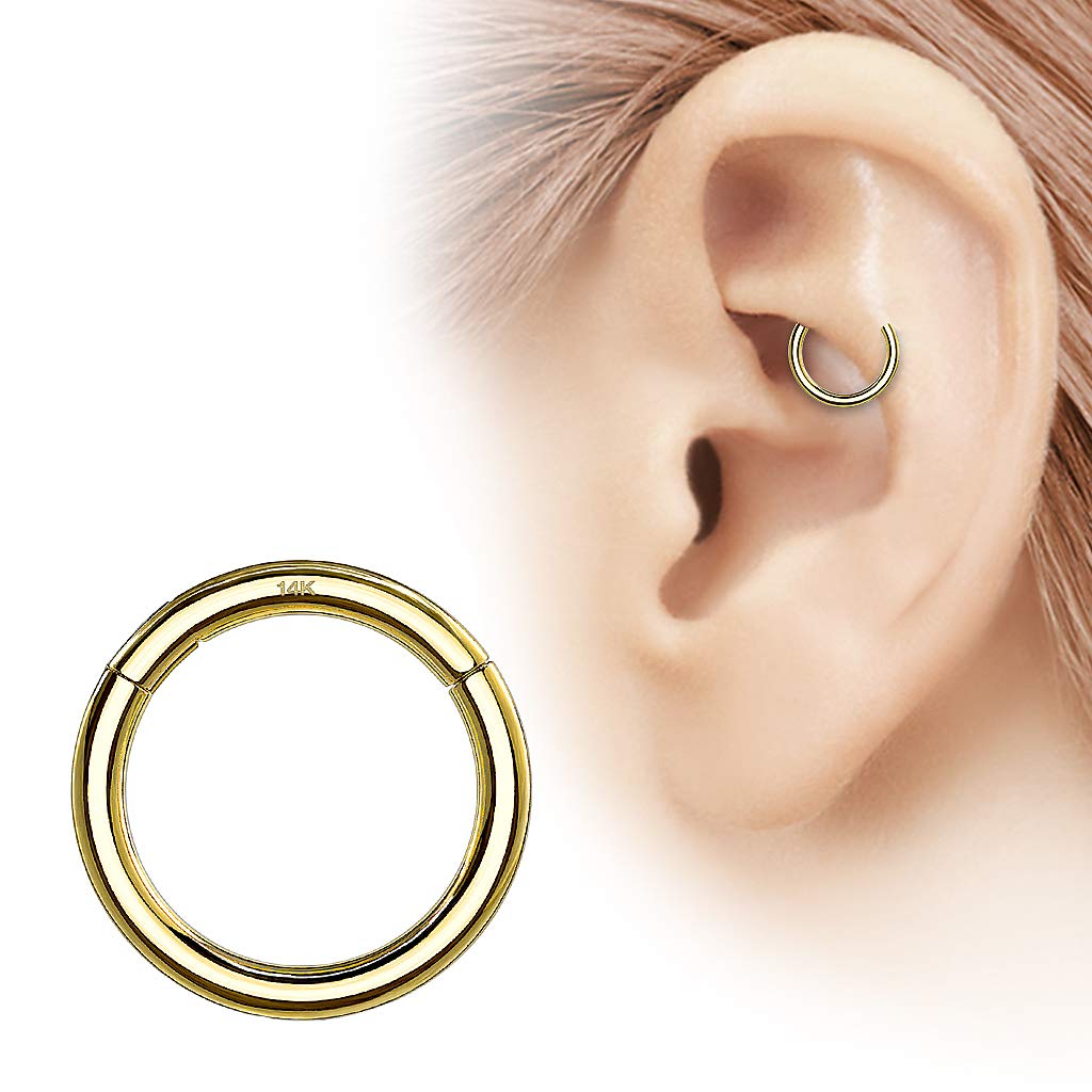585 Gold 14 Karat Universal Nasen Piercing Ohr Ring Septum Clicker