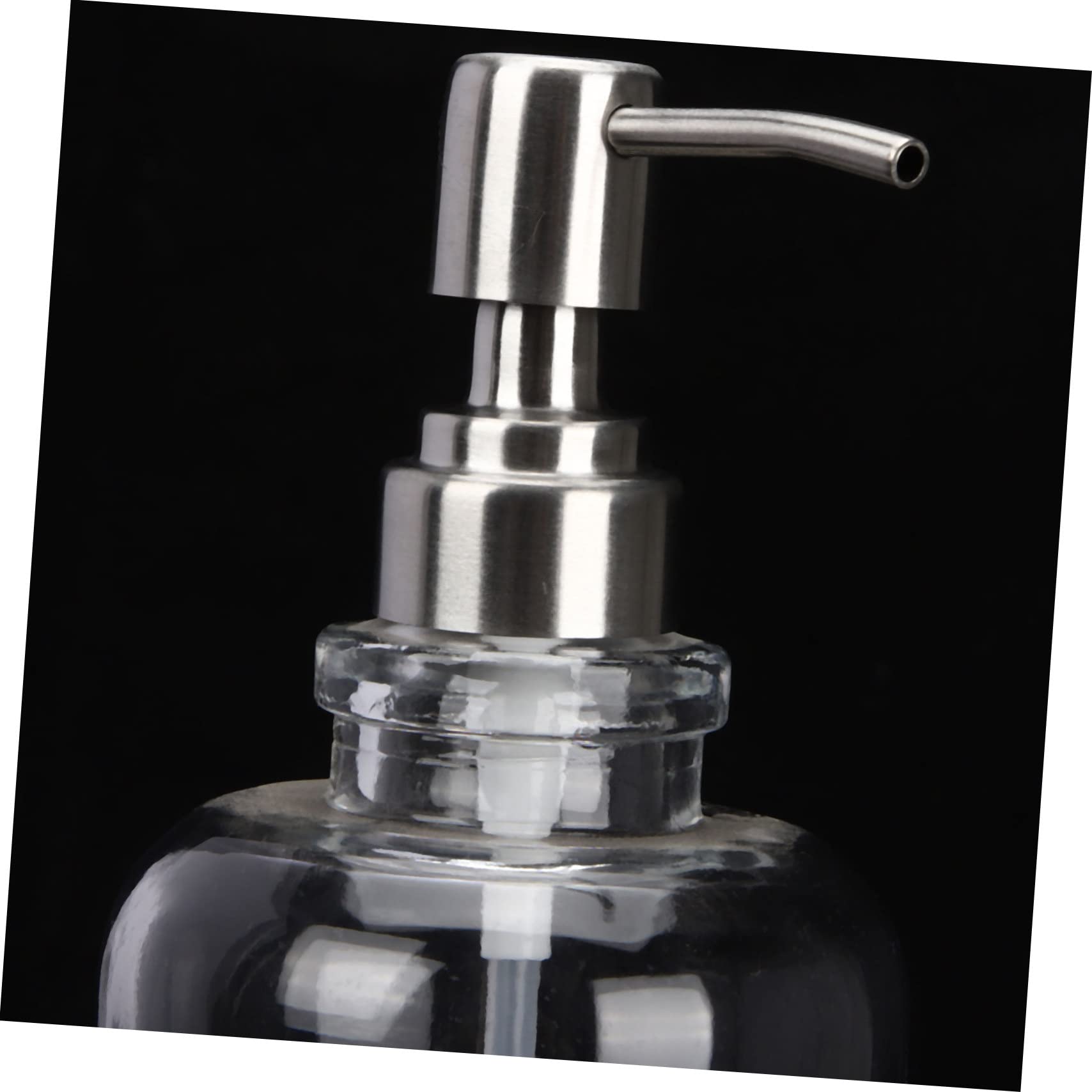 Dispensador de Jabón de Cocina y Baño Recargable de Vidrio de 500ml con Bomba de Acero Inoxidable para Almacenar Gel de Ducha o Champú en Restaurante