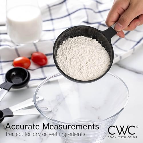 Miniatura 4 de COOK WITH COLOR Juego de 12 tazas medidoras y cucharas medidoras con asas de acero inoxidable recubiertas de cobre, juego de medición de cocina