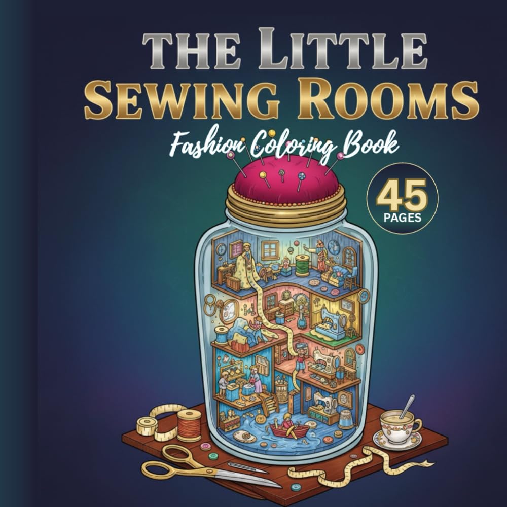 The Little Sewing Rooms : A Cozy Fashion Coloring Book with Tiny Tailor Studios and Whimsical Sewing Scenes: 45 Single-Sided Coloring Pages for Sewing Lovers, Fashion Dreamers, and Creative Relaxation