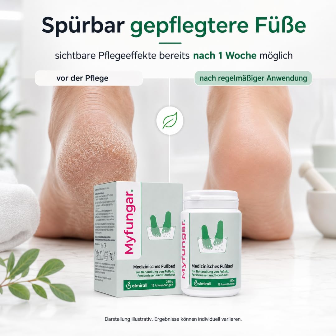 Medizinisches Fußbad 250 g, Fußpflege bei Hornhaut, Fußpilz, Fersenrissen (3x)