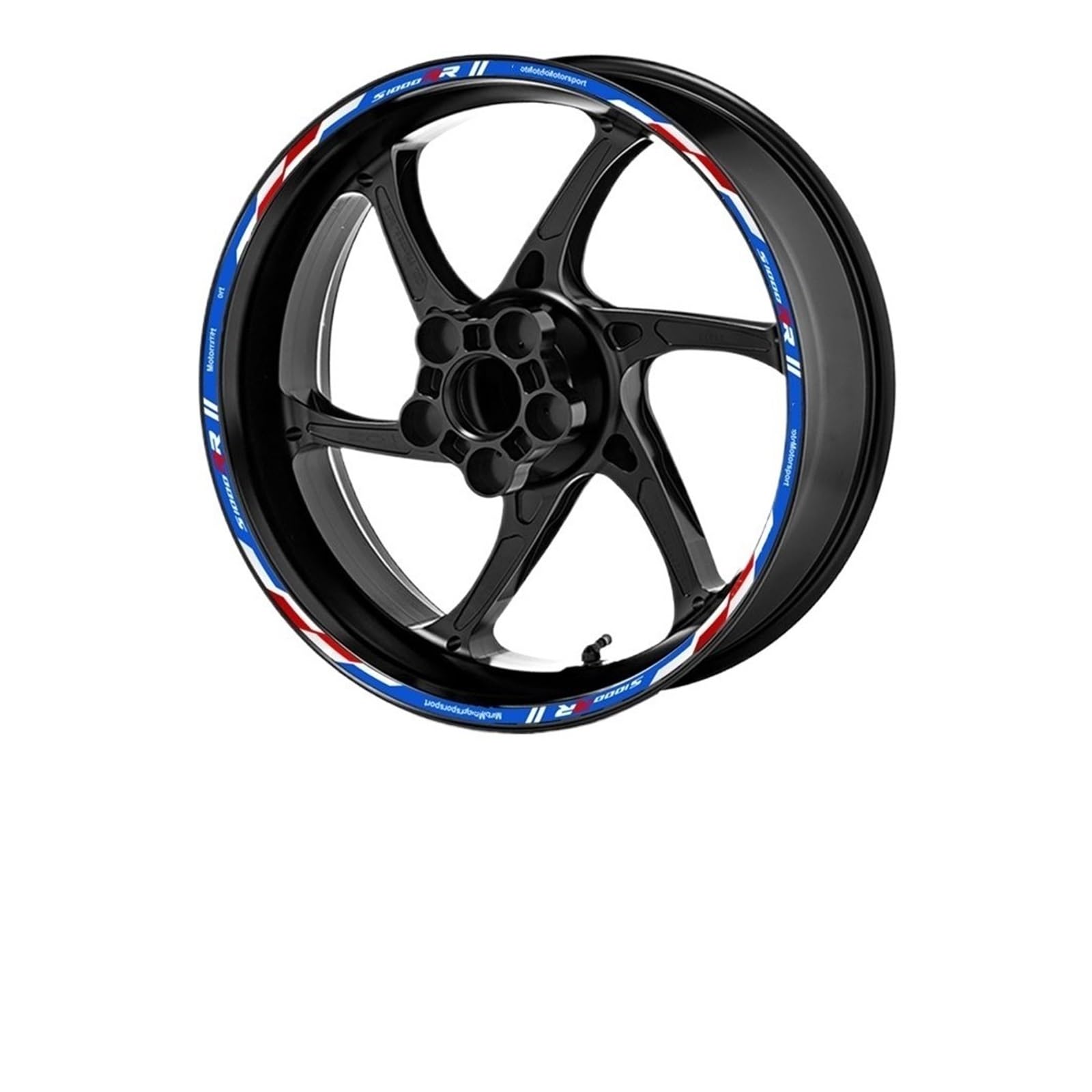 Autocollant roue moto S1000RR jante invisible la nuit resolu sticker bleu