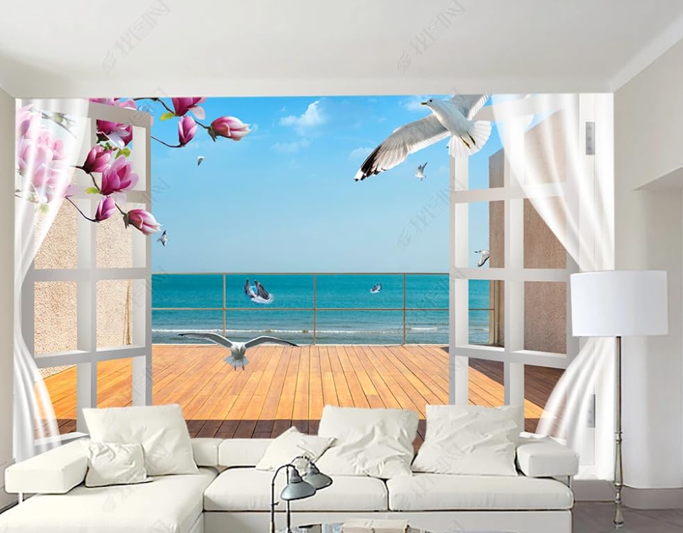 Papier peint intissé vue sur la mer grand format 400x280 cm pour deco salon
