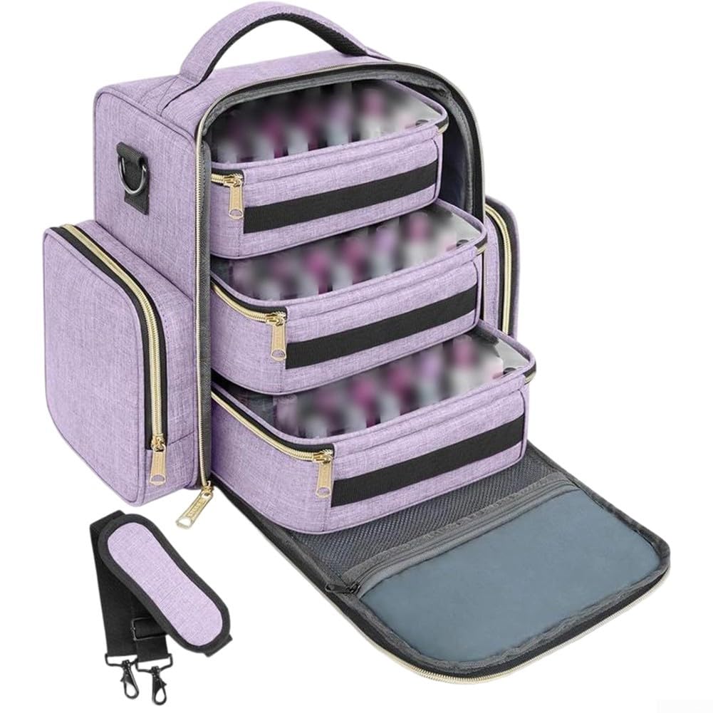 Bolsa de esmalte de uñas compacta con acabados premium y secciones externas 8